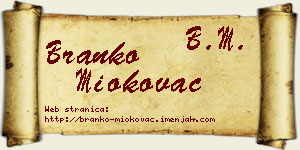Branko Miokovac vizit kartica